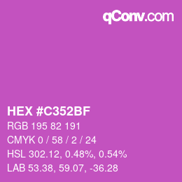 カラーコード: HEX #C352BF | qconv.com