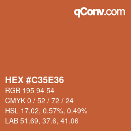 カラーコード: HEX #C35E36 | qconv.com