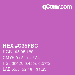 カラーコード: HEX #C35FBC | qconv.com