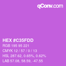カラーコード: HEX #C35FDD | qconv.com