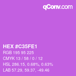 Farbcode: HEX #C35FE1 | qconv.com