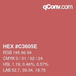 Code couleur: HEX #C3605E | qconv.com