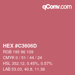 Farbcode: HEX #C3606D | qconv.com