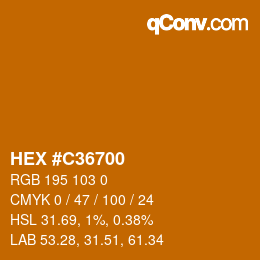 Color code: HEX #C36700 | qconv.com