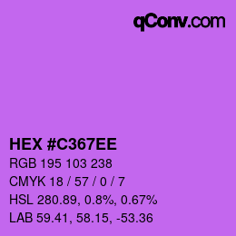 Color code: HEX #C367EE | qconv.com