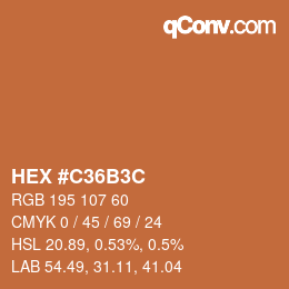 Color code: HEX #C36B3C | qconv.com