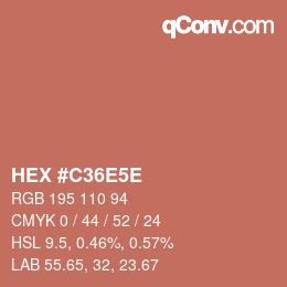 Código de color: HEX #C36E5E | qconv.com