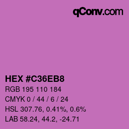 カラーコード: HEX #C36EB8 | qconv.com