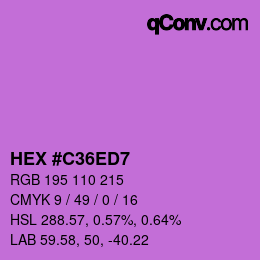 カラーコード: HEX #C36ED7 | qconv.com