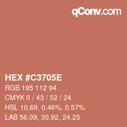 カラーコード: HEX #C3705E | qconv.com
