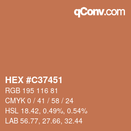 Color code: HEX #C37451 | qconv.com