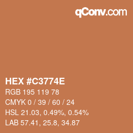 Color code: HEX #C3774E | qconv.com