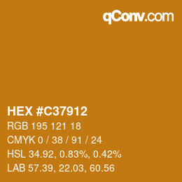 Farbcode: HEX #C37912 | qconv.com