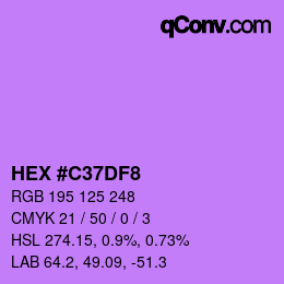 Color code: HEX #C37DF8 | qconv.com