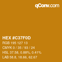 カラーコード: HEX #C37F0D | qconv.com