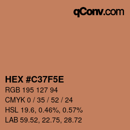 Farbcode: HEX #C37F5E | qconv.com