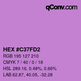 Color code: HEX #C37FD2 | qconv.com