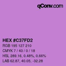カラーコード: HEX #C37FD2 | qconv.com