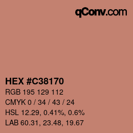 カラーコード: HEX #C38170 | qconv.com