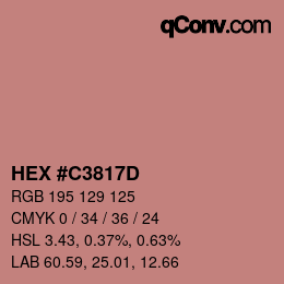 颜色代码: HEX #C3817D | qconv.com