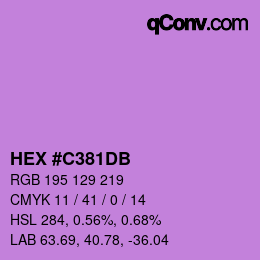 Farbcode: HEX #C381DB | qconv.com
