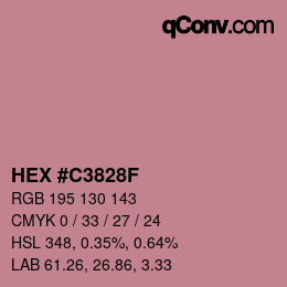 颜色代码: HEX #C3828F | qconv.com