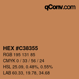Color code: HEX #C38355 | qconv.com