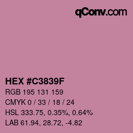 カラーコード: HEX #C3839F | qconv.com