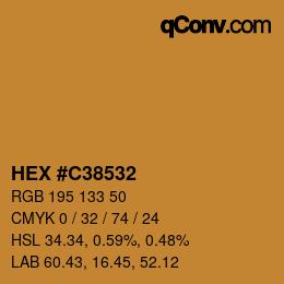 颜色代码: HEX #C38532 | qconv.com