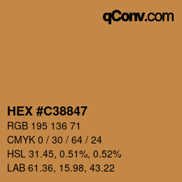 Color code: HEX #C38847 | qconv.com