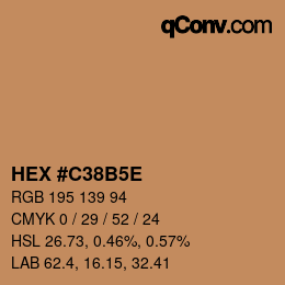 Farbcode: HEX #C38B5E | qconv.com