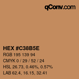 Color code: HEX #C38B5E | qconv.com