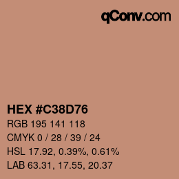 Color code: HEX #C38D76 | qconv.com