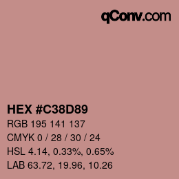 Código de color: HEX #C38D89 | qconv.com