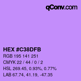 Color code: HEX #C38DFB | qconv.com