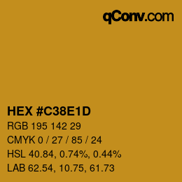 Color code: HEX #C38E1D | qconv.com