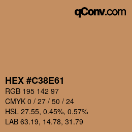 カラーコード: HEX #C38E61 | qconv.com
