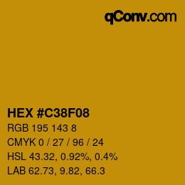 Color code: HEX #C38F08 | qconv.com