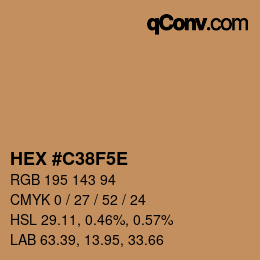 Farbcode: HEX #C38F5E | qconv.com