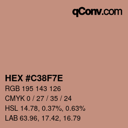 Color code: HEX #C38F7E | qconv.com