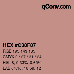 Farbcode: HEX #C38F87 | qconv.com