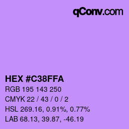 颜色代码: HEX #C38FFA | qconv.com