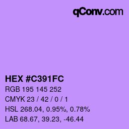 Color code: HEX #C391FC | qconv.com