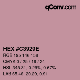 颜色代码: HEX #C3929E | qconv.com
