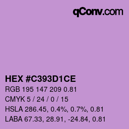 Farbcode: HEX #C393D1CE | qconv.com
