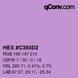 Código de color: HEX #C393D2 | qconv.com