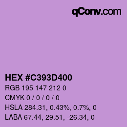 Farbcode: HEX #C393D400 | qconv.com