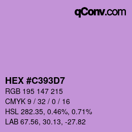Farbcode: HEX #C393D7 | qconv.com