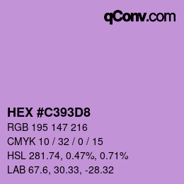 カラーコード: HEX #C393D8 | qconv.com