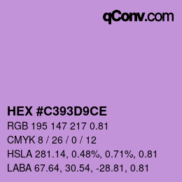 Code couleur: HEX #C393D9CE | qconv.com